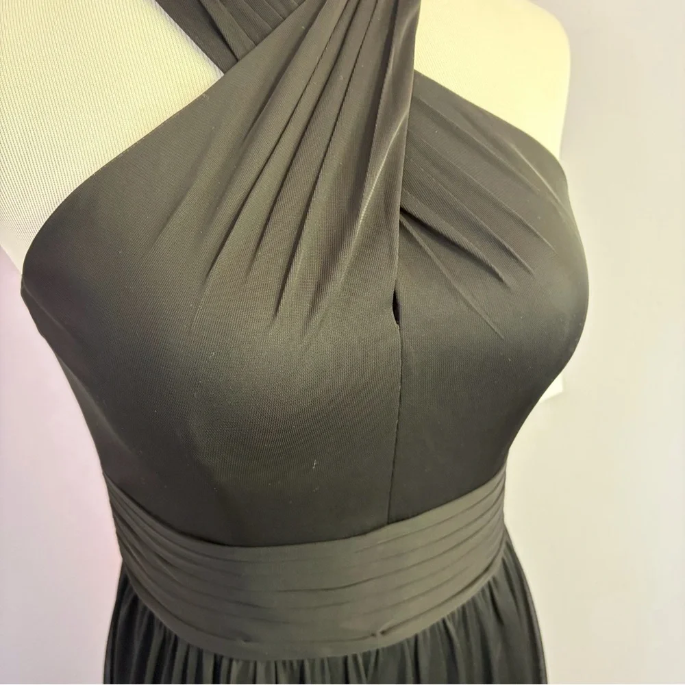 David’s Bridal Long Chiffon Crisscross Dress, NWT, Size 4 - Picture 3 of 11